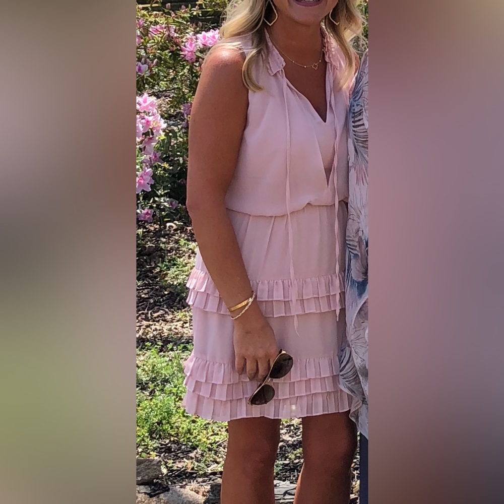 Pink flowy Laundry by Shelli Segal dress.